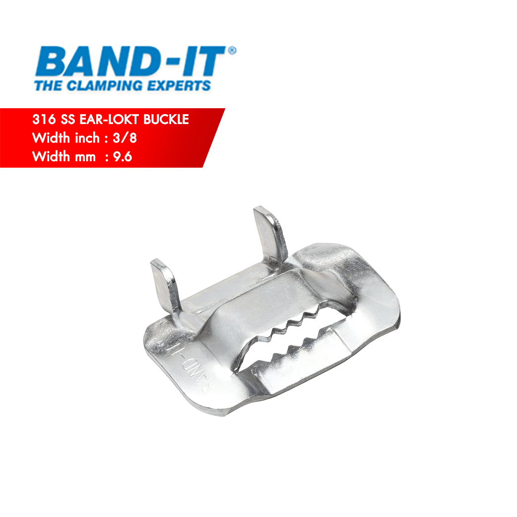 BAND-IT C453 กิ๊บรัดสแตนเลส 316 SS Buckle Ear-Lokt Style ความกว้าง 3/8" (9.60 mm) 100 ea/box