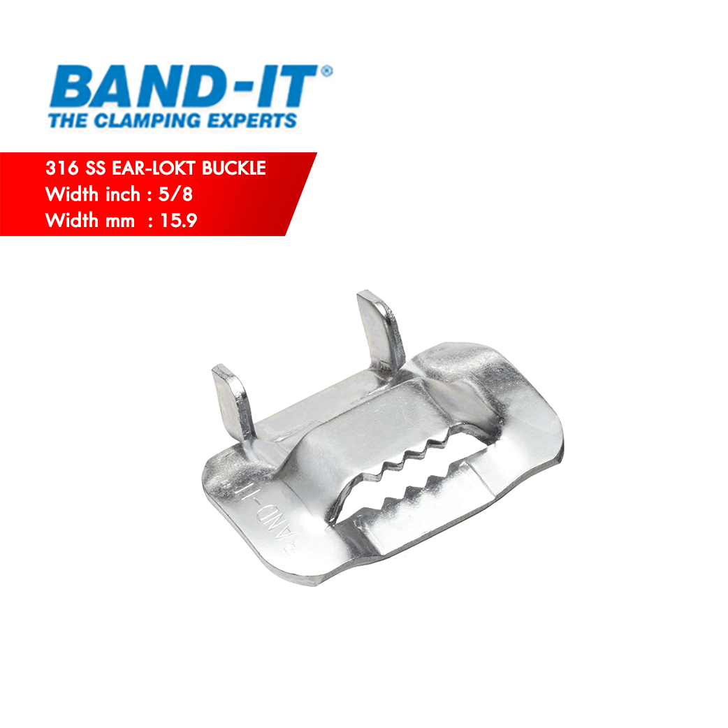 BAND-IT C455 กิ๊บรัดสแตนเลส 316 SS Buckle Ear-Lokt Style ความกว้าง 5/8" (15.90 mm) 100 ea/box