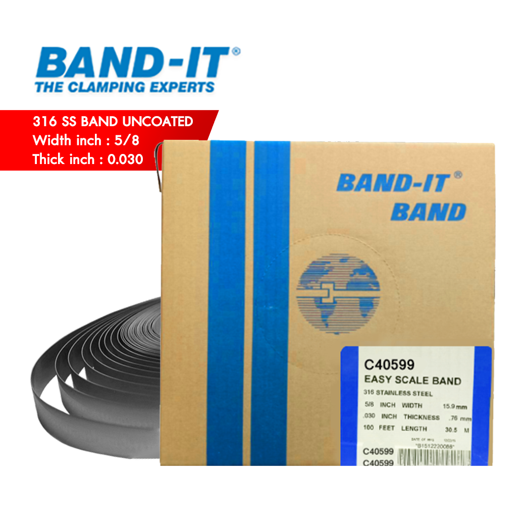 BAND IT C405 สายรัดสแตนเลส 316 (ไม่เคลือบ) ความกว้าง 5/8" (15.9 mm) กล่องกระดาษ