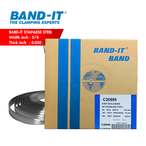 BAND-IT C205 สายรัดสแตนเลส 201 SS ความกว้าง 5/8" (15.90 mm) กล่องกระดาษ