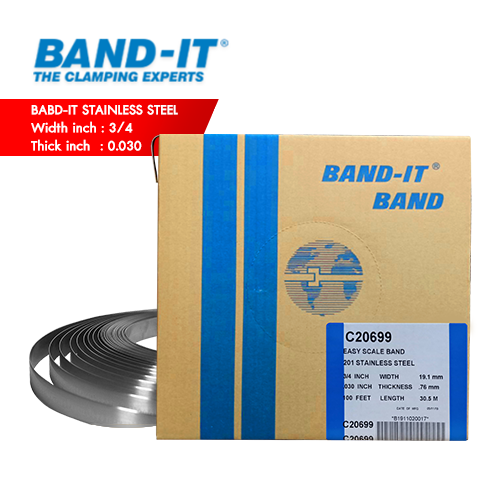 BAND-IT C206 สายรัดสแตนเลส 201 SS ความกว้าง 3/4" (19.10 mm)