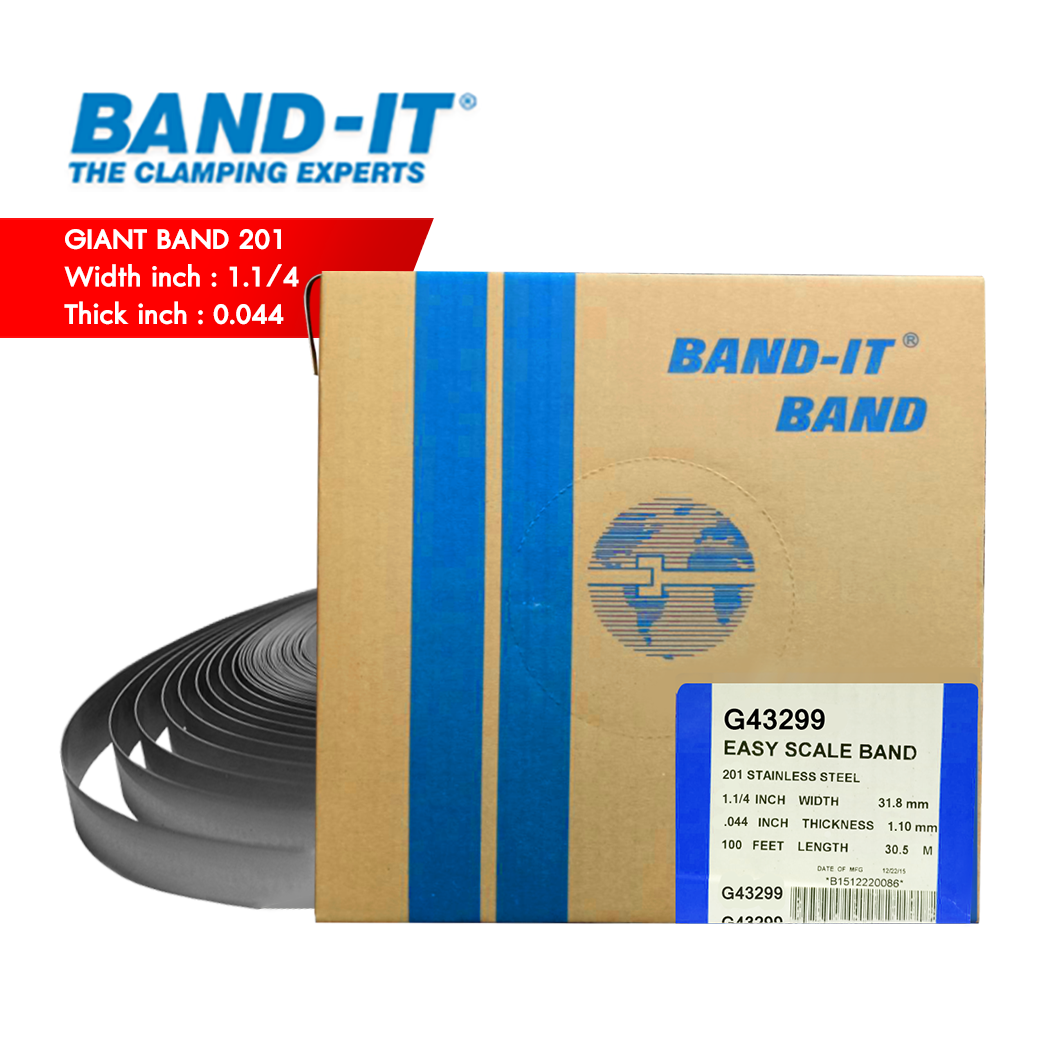 BAND-IT G432 สายรัดสแตนเลส 201 SS (ใหญ่) ความกว้าง 1.1/4" (31.8 mm)