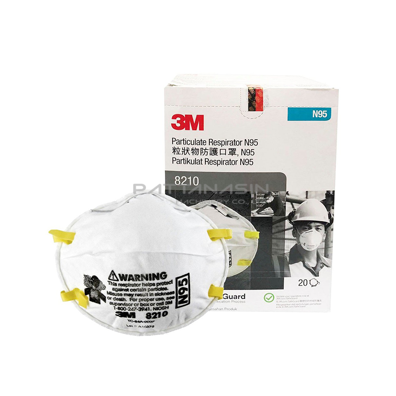 3M No.8210 หน้ากากกันฝุ่นละออง PM2.5 , 20 ชิ้น/กล่อง