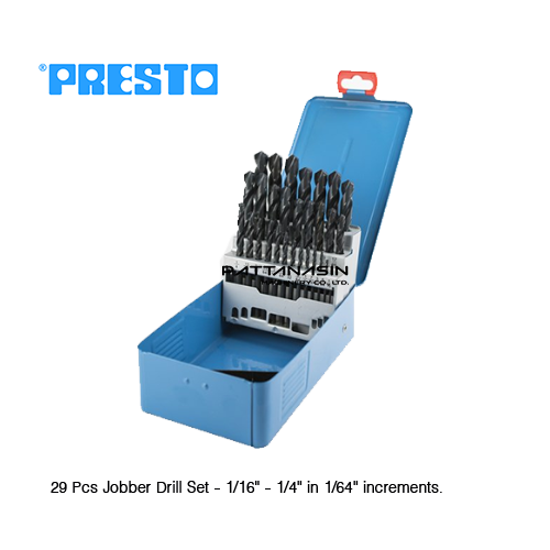 PRESTO ดอกสว่านไฮสปีดเจาะเหล็ก ขนาด 1/16" - 1/2