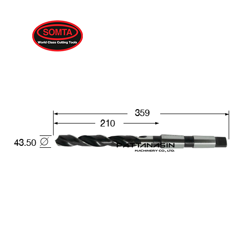 SOMTA ดอกสว่านไฮสปีดเจาะเหล็ก - ก้านเตเปอร์ ขนาด 43.50 มม.