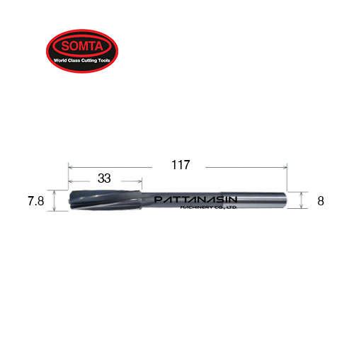 SOMTA ริมเมอร์ชักกิ้งคว้านรูตรง - ก้านกลม ขนาด 7.8 มม.