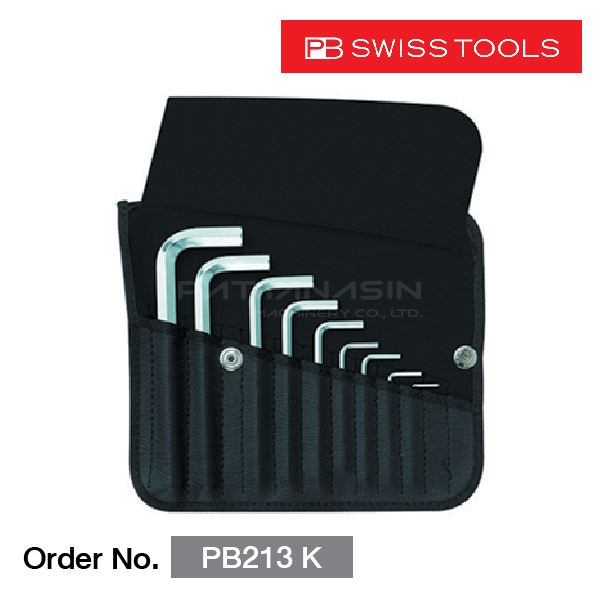 PB SWISS TOOLS ชุดประแจหกเหลี่ยมแบบสั้น 9 ตัว รุ่น PB213 K