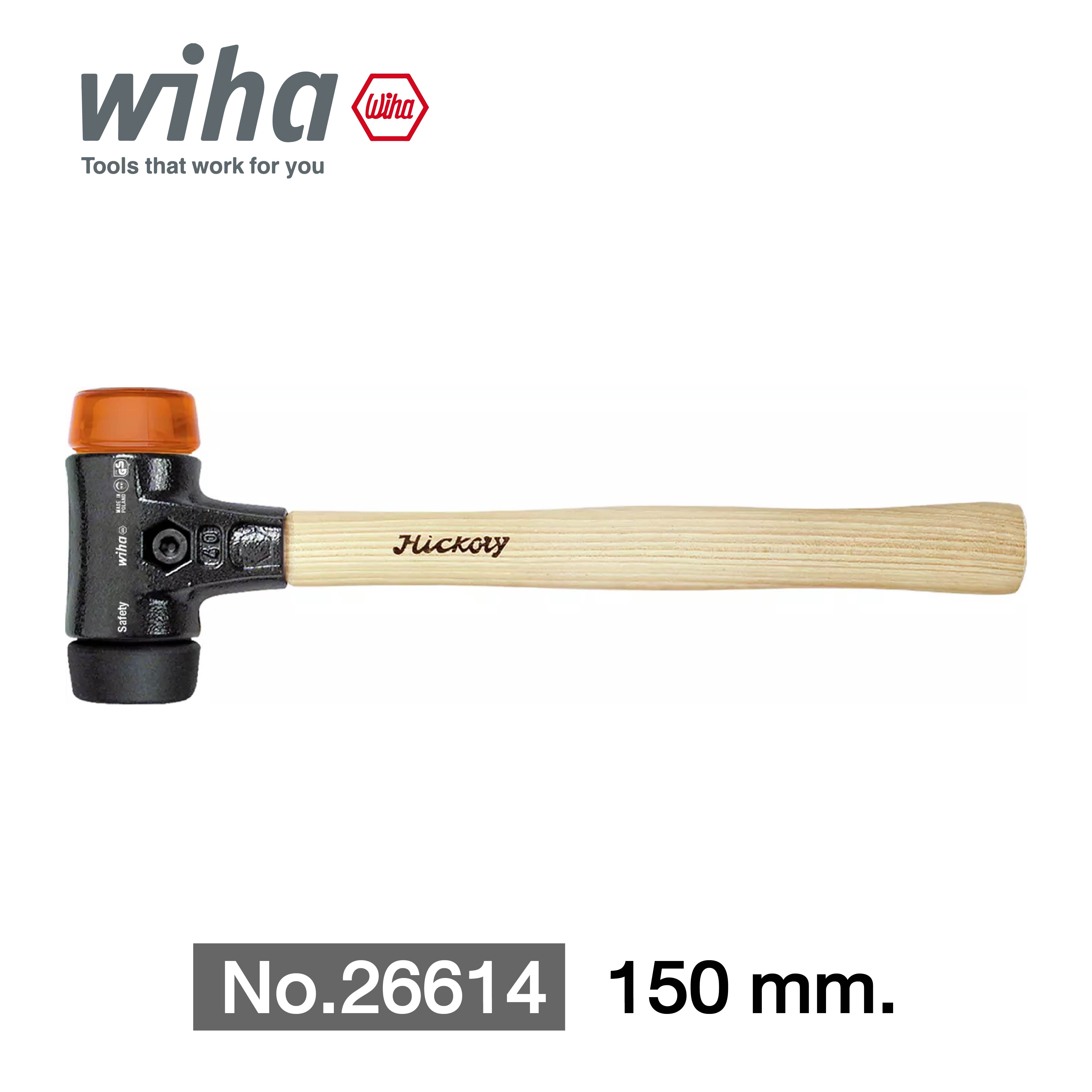 WIHA ค้อนไนล่อน #60 Safety soft-face hammer, black 832-38 No.26614