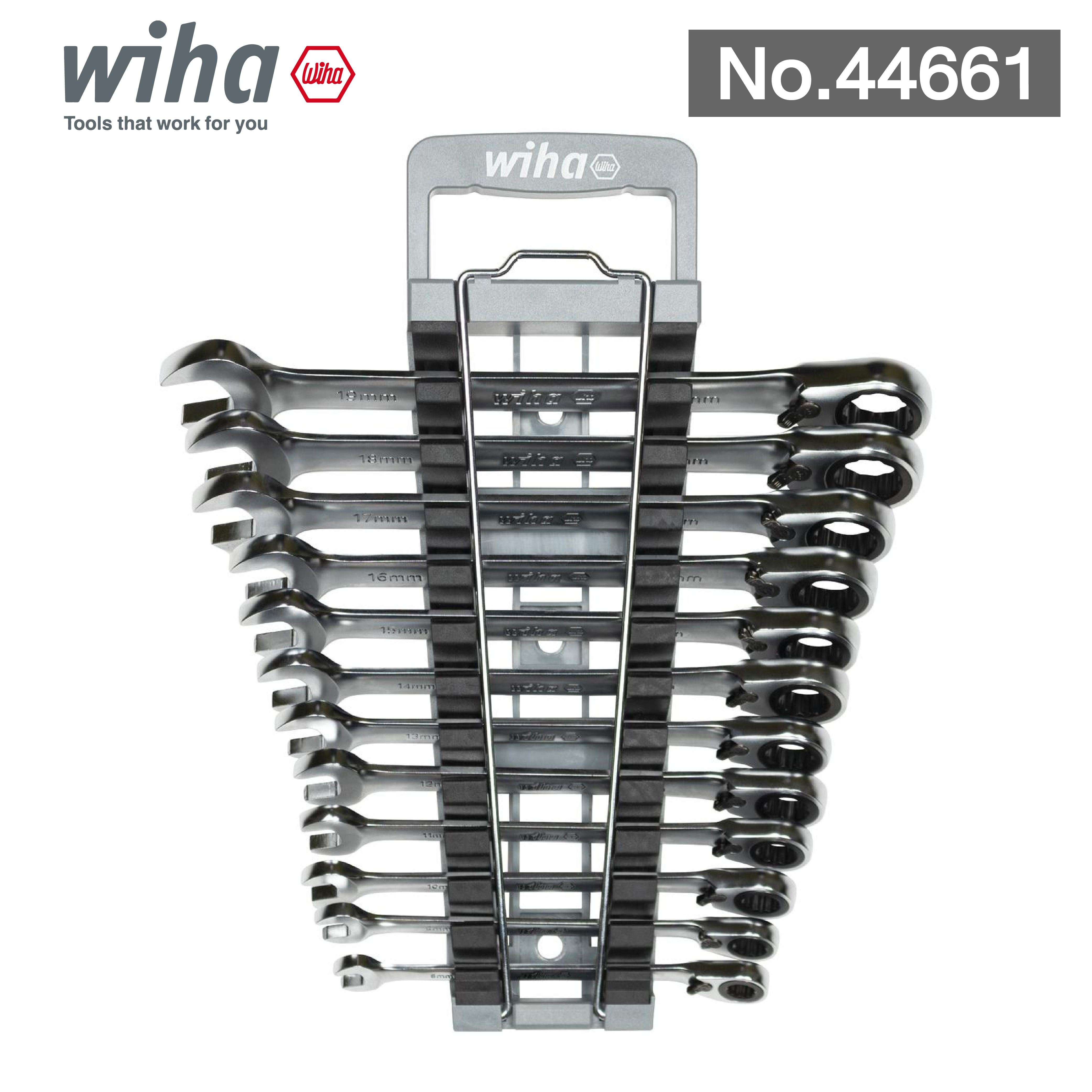 WIHA ชุดประแจปากตายแหวน 644J No.44661 (12 ตัว/ชุด)