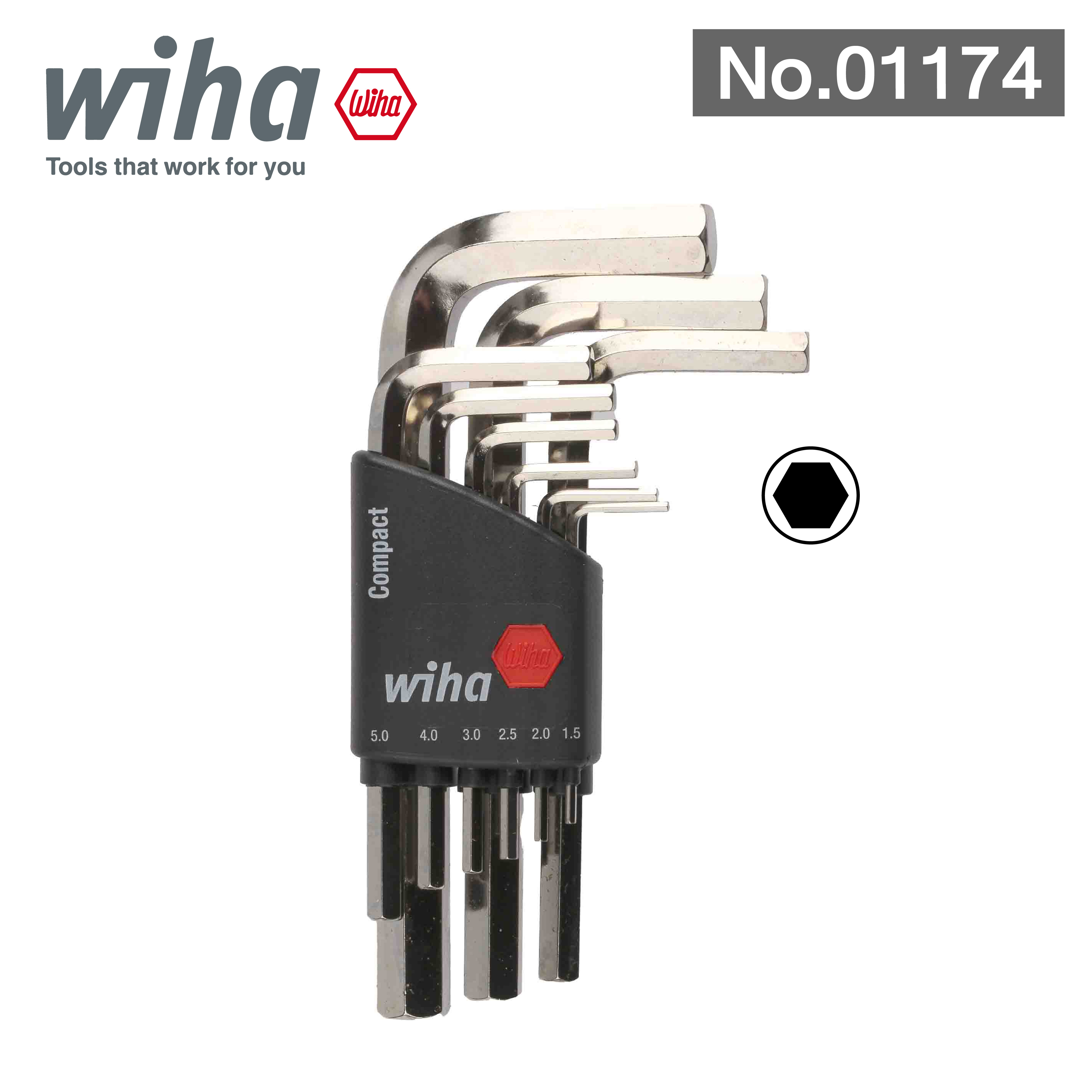 WIHA ชุดประแจหกเหลี่ยม 351 H9 No.01174 ขนาด  1.5-10 มม.