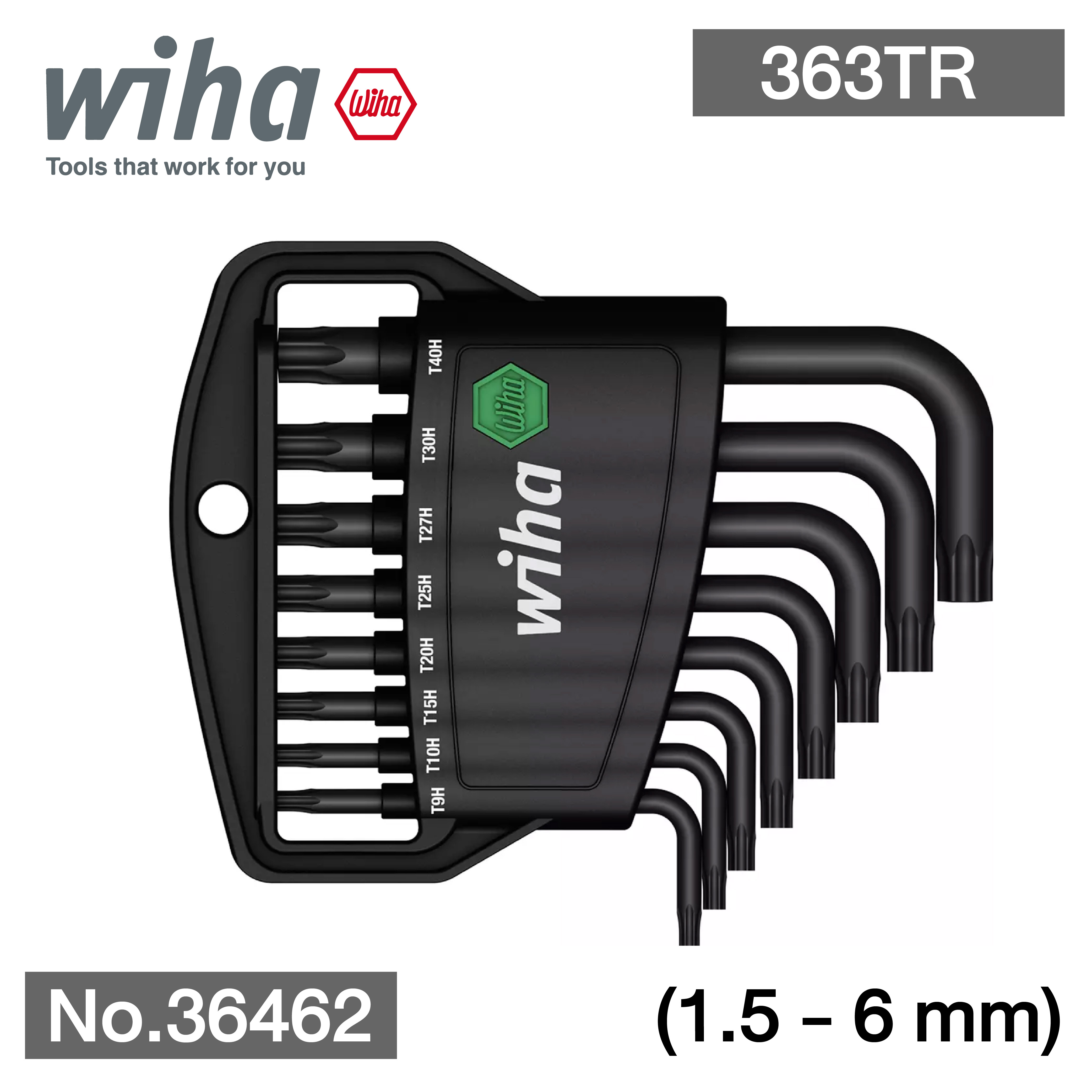 WIHA ชุดประแจหกเหลี่ยม 363TR H8 No.36462 (T9H-T40H)
