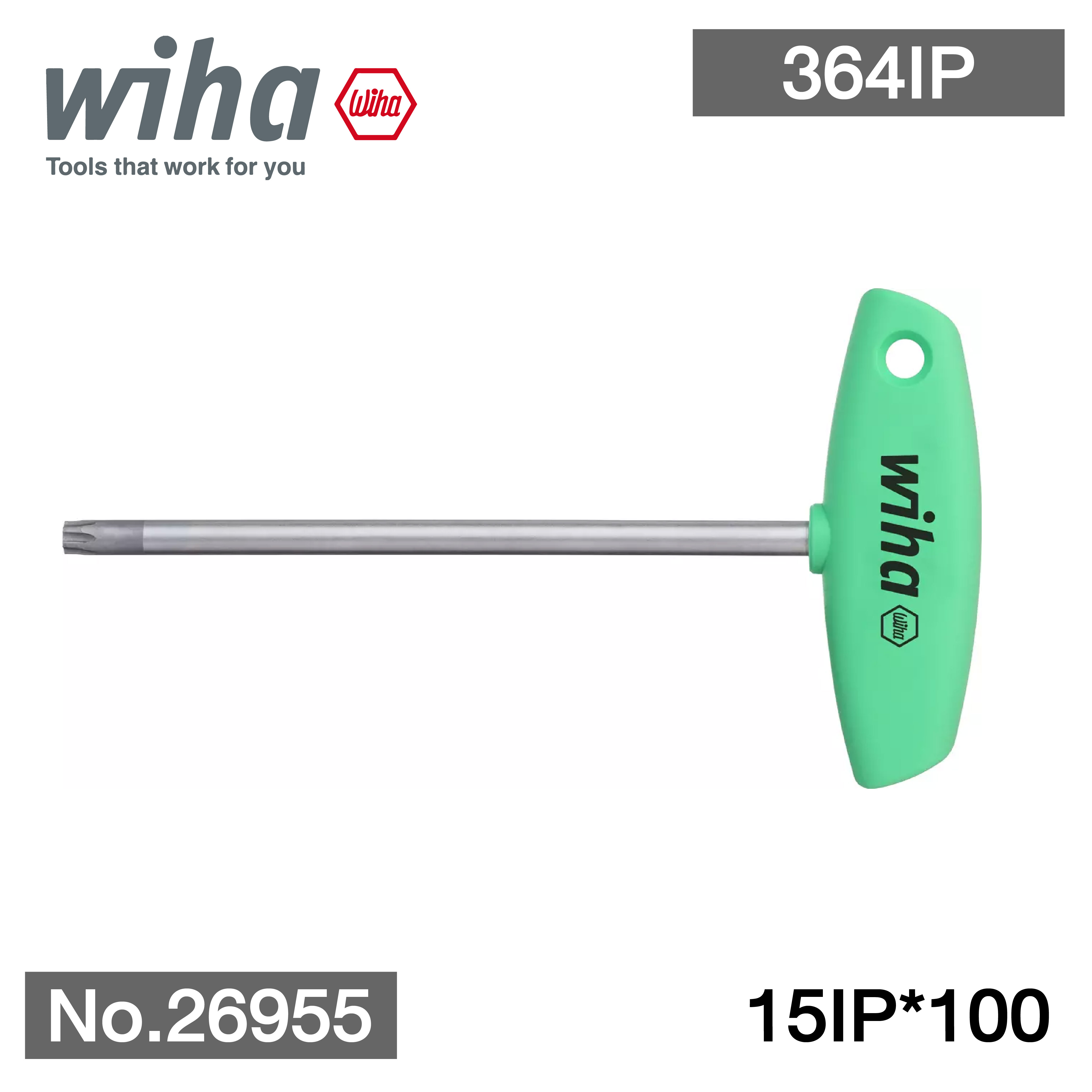 WIHA ชุดประแจหกเหลี่ยม 364IP (15IP*100) No.26955