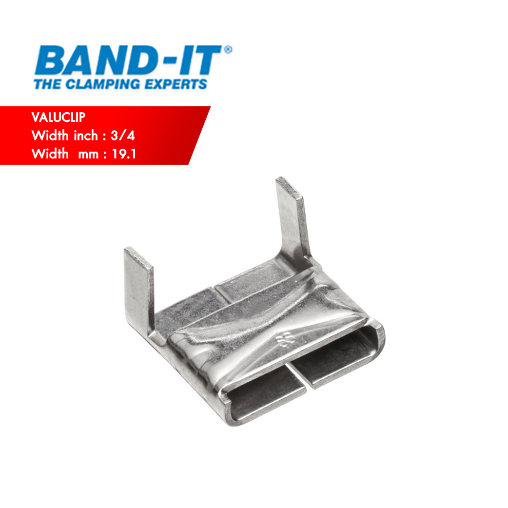 BAND-IT C156 กิ๊บรัดสแตนเลส Valuclip 200/300 SS ความกว้าง 3/4" (19.1 mm) 100 ea/box