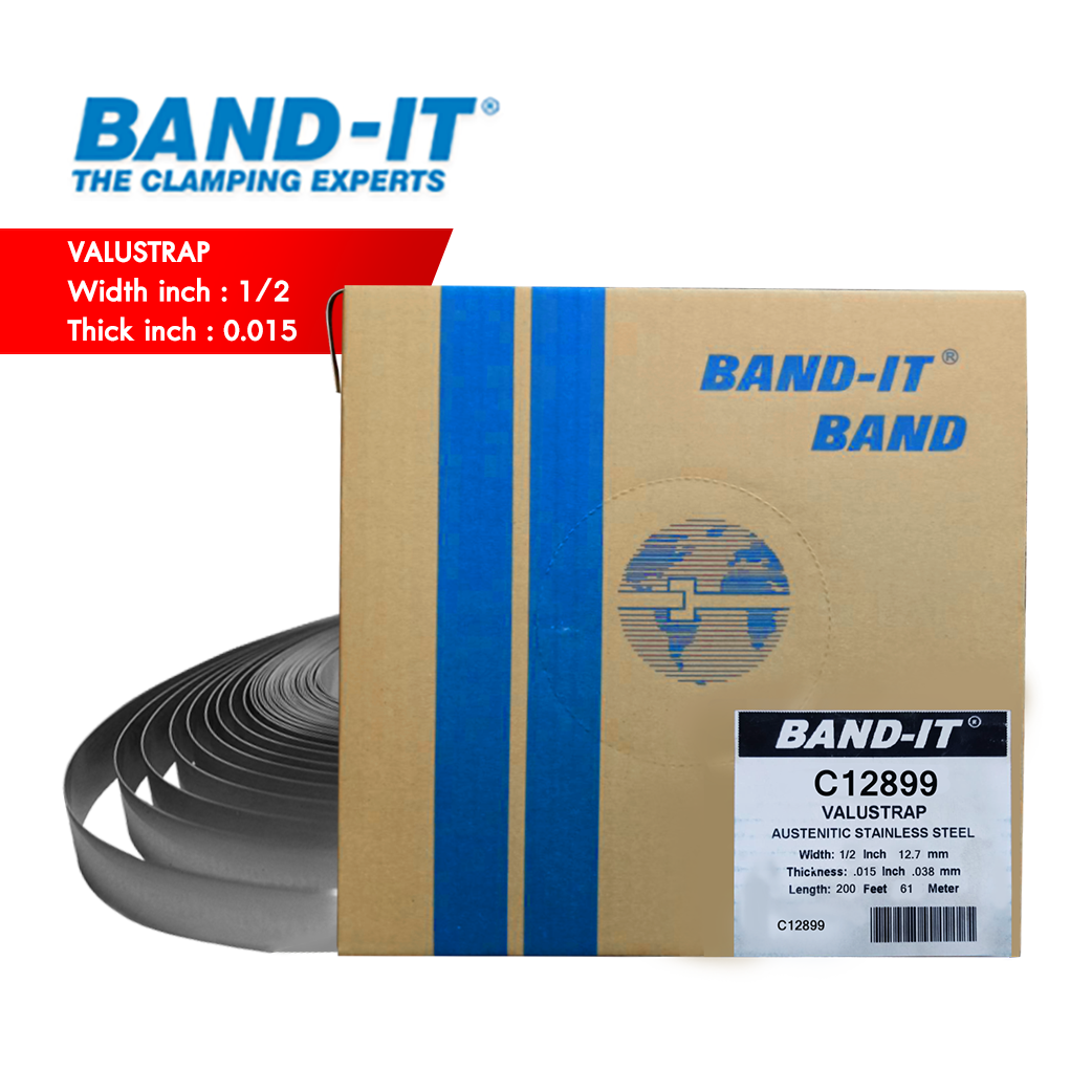 BAND-IT C128 สายรัดสแตนเลส Valustrap ความกว้าง 1/2" (12.7 mm)