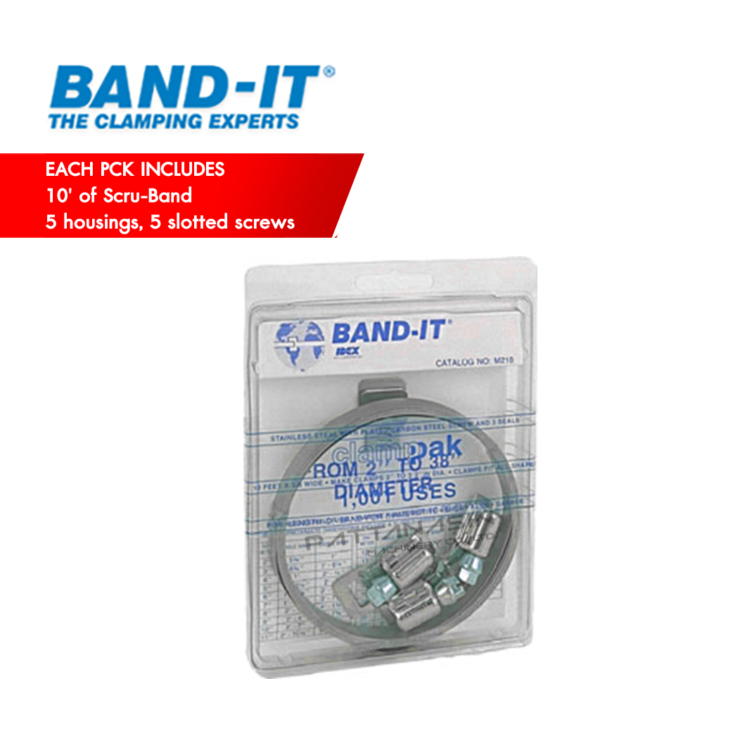 Band-It M158 ชุดสายรัดสแตนเลส แบบขันน๊อต ความยาว 10' กิ๊บล็อคพร้อมน๊อต 5 ชุด จำนวน 10 pack/กล่อง